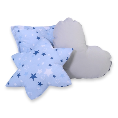 3 st Kussens voor Tipi Speeltent Blauw Grijs Sterren