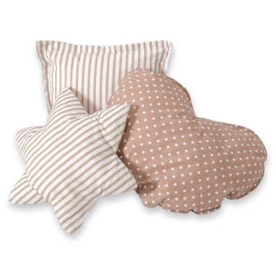 3 st Kussens voor Tipi Speeltent Bruin Beige Polkaprikker Snijder
