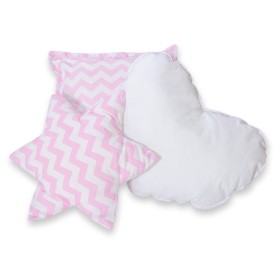 3 st Kussens voor Tipi Speeltent Roze Zigzag