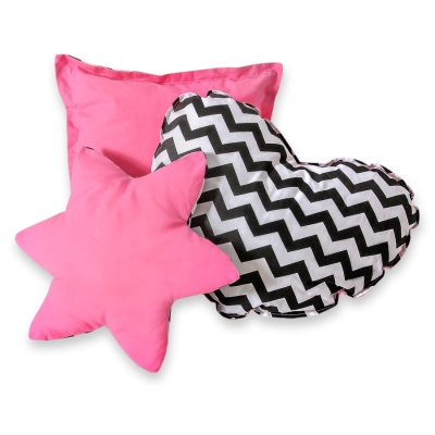 3 st Kussens voor Tipi Speeltent Roze Zwart Zigzag