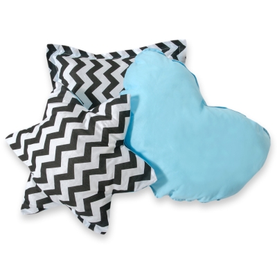 3 st Kussens voor Tipi Speeltent Zwart Blauw Zigzag