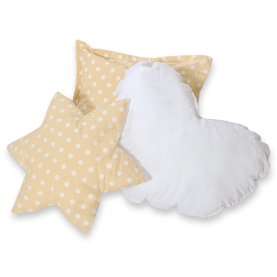 3 st Kussens voor Wigwam Speeltent Beige Polkaprikker