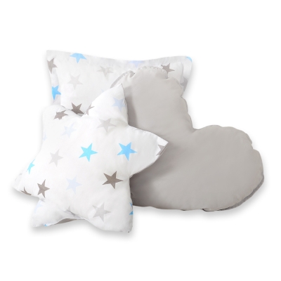 3 st Kussens voor Wigwam Speeltent Blauw Grijs Sterren
