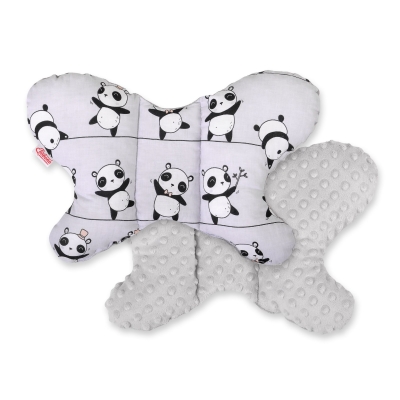 Baby Antischokkussen "Butterfly" Grijs Panda