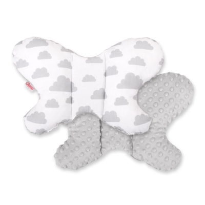 Baby Antischokkussen "Butterfly" Grijs Wolken