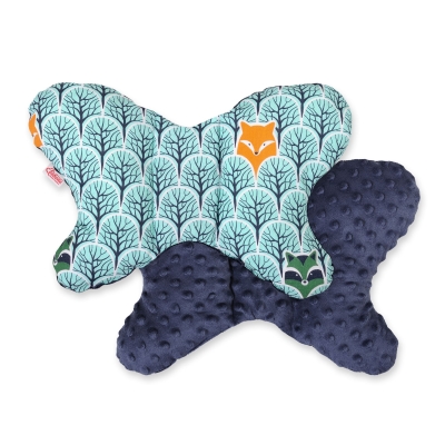Baby Antischokkussen "Butterfly" Mint Donkerblauw