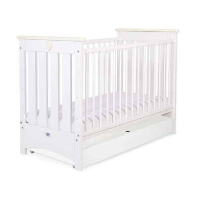 Babybed 120x60 cm met Lade - Lorenzo III STANDARD Ivoor Wit