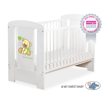 Babybed 120x60 cm - Tedy Bear with bow Wit Groen Bear With Bow