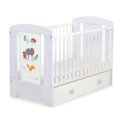 Babybed met Lade 120x60 cm - Happy balloons MAXI Woud