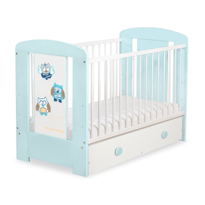 Babybed met Lade 120x60 cm - Owls Bigi Zibi & Adele MAXI Gelukkige Uilen