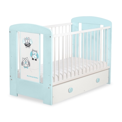 Babybed met Lade 120x60 cm - Owls Bigi Zibi & Adele MAXI Gelukkige Uilen