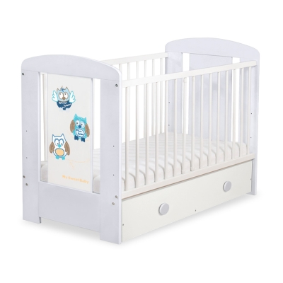 Babybed met Lade 120x60 cm - Owls Bigi Zibi & Adele MAXI Gelukkige Uilen