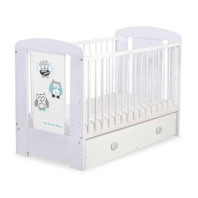 Babybed met Lade 120x60 cm - Owls Bigi Zibi & Adele MAXI Gelukkige Uilen