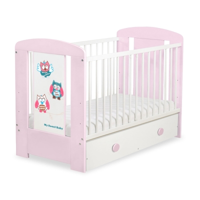 Babybed met Lade 120x60 cm - Owls Bigi Zibi & Adele MAXI Gelukkige Uilen