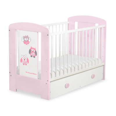 Babybed met Lade 120x60 cm - Owls Bigi Zibi & Adele MAXI Gelukkige Uilen