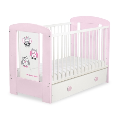 Babybed met Lade 120x60 cm - Owls Bigi Zibi & Adele MAXI Gelukkige Uilen