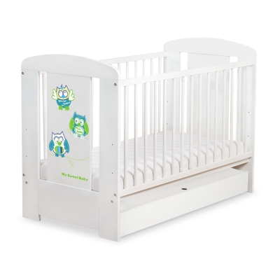 Babybed met Lade 120x60 cm - Owls Bigi Zibi & Adele STANDARD Gelukkige Uilen