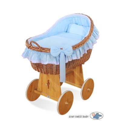 Babybed met Rieten Kap Blauw Carina Voor Jongens