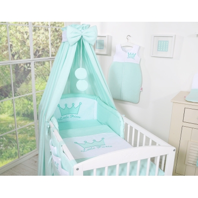 Babybettwäsche Set 5-tlg mit Himmel -  minze
