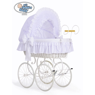 Babymand / Retro Rieten Kribbe Wit Charlotte