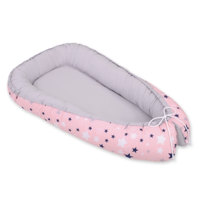 Babynestje Blauw Roze Grijs Sterren