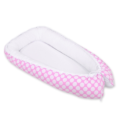 Babynestje Roze Wit Polkaprikker