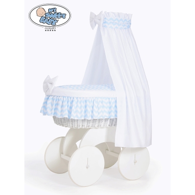 Babywieg op Wielen / Rieten Wieg met Hemeltje Hanna