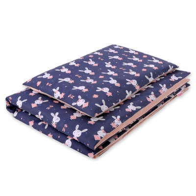 Beddengoed 2 dele 140x200 Junior Donkerblauw Konijnen
