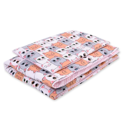 Beddengoed 2 delen 100x135 Mini Roze Grijs Katten