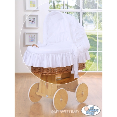 Wiegbekleding met kap Wit