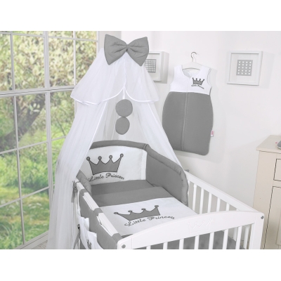 Beddengoed Kinderbed 7 st met Klamboe -  Antraciet Little Prince Princess