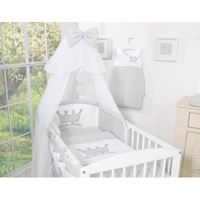 Beddengoed Kinderbed 7 st met Klamboe -  Grijs Little Prince Princess