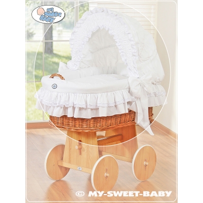 Wiegbekleding met kap ovaal Wit