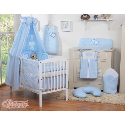 Beddengoed voor Babybed 11 st met Hemel Hemeltje - Harten Blauw