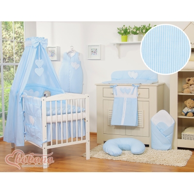 Beddengoed voor Babybed 11 st met Hemel Hemeltje - Harten Blauw Snijder