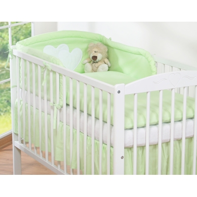 Beddengoed voor Babybed 2 st - Harten Groen