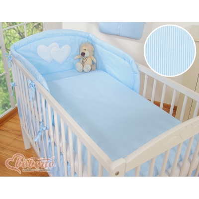 Beddengoed voor Babybed 3 st - Harten Blauw Snijder