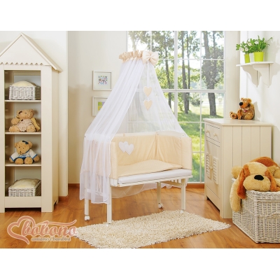 Beddengoed voor Bijzetbed Baby  6 st FABIO Beige Polkaprikker