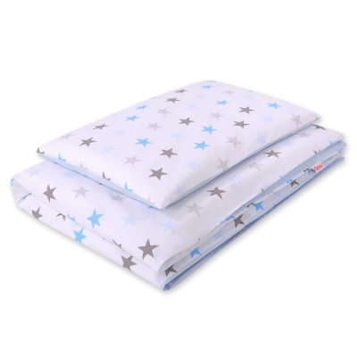 Beddengoed voor Kinderbed 2 dele 140x200 Junior Grijs Blauw Sterren