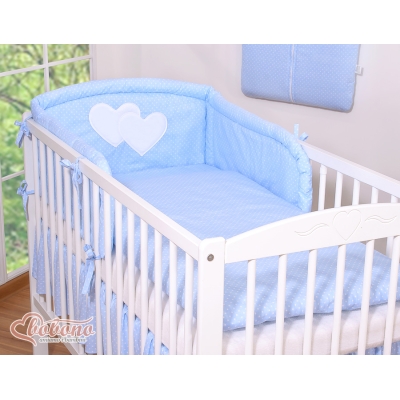 Beddengoed voor Kinderbed 3 st - Harten Blauw Polkaprikker