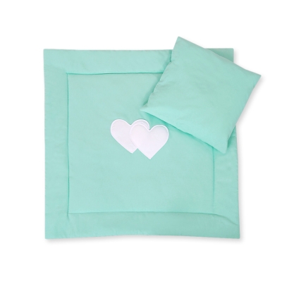 Beddengoed voor Kinderwagen 2 st - Harten Mint