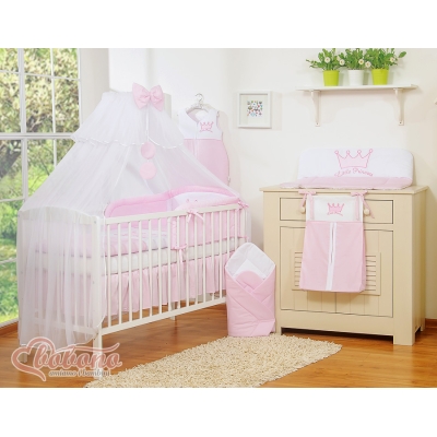 Beddengoed voor Ledikant 11 st met Muskietennet -  Roze Little Prince Princess Voor Meisjes