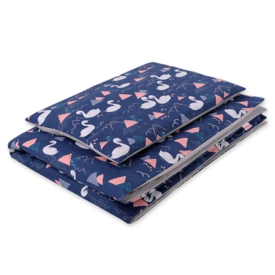 Beddengoed voor Ledikant 2 delen  100x135 Mini Donkerblauw Zwanen