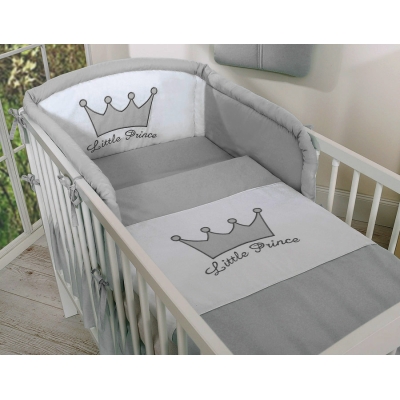 Beddengoed voor Ledikant 2 st -  Grijs Little Prince Princess