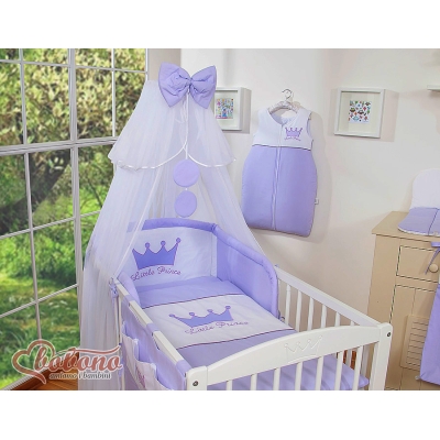 Beddengoedset met Hemeltje Klamboe voor Babybed 5 st -  Purper Little Prince Princess