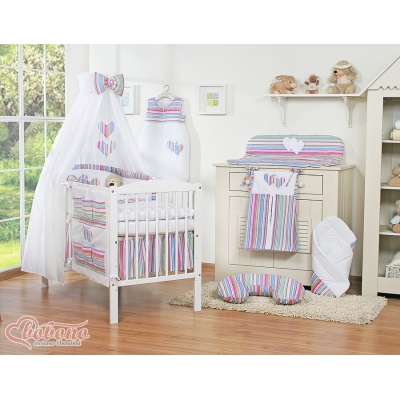 Beddengoedset voor Kinderbed 11 st met Hemeltje - Harten Purper Snijder