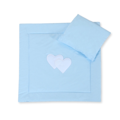 Beddengoedset voor Kinderwagen 2 st - Harten Blauw