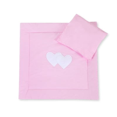 Beddengoedset voor Kinderwagen 2 st - Harten Roze