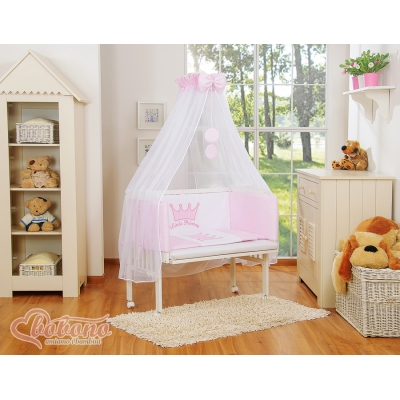 Bedkant Wieg met Matras en beddengoed -  Roze Little Prince Princess