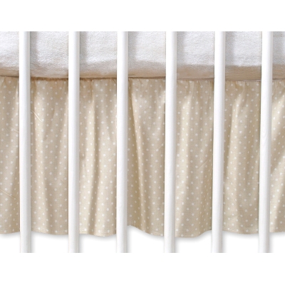 Bedrok Maskerende Ruche voor Babybed 140x70 cm - Harten Beige Polkaprikker